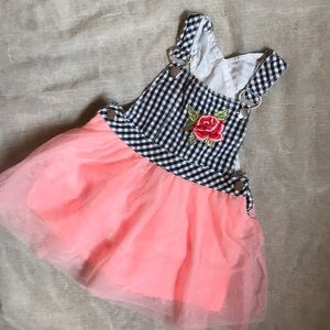 Toddler 2T girl pink tutu overall dress